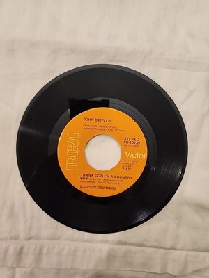 John Denver: Thank God I'm A Country Boy/My Sweet Lady RCA 7" Vinyl Record 45rpm