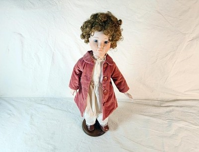 Princeton Gallery Marguerite Little Orphan 16" Porcelain Doll Laine Gordon Stand